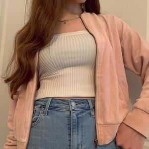 Light pink velvet jacket